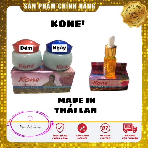 Combo nám kone Thái lan gồm: 2 lọ Serum Nám + 1 Bộ Kem Kone ngày đêm - chính hãng Thái Lan, Combo Kone Thái Lan trừ Nám, làm mờ Sắc tố gây nám da, Kết hơp dưỡng trắng từ sâu bên trong da.
