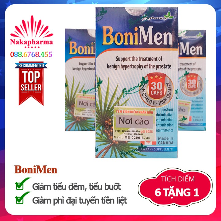 ✅ BoniMen – Giảm tiểu đêm, tiểu buốt, phì đại tuyến tiền liệt, viêm đường tiết niệu Boni Men