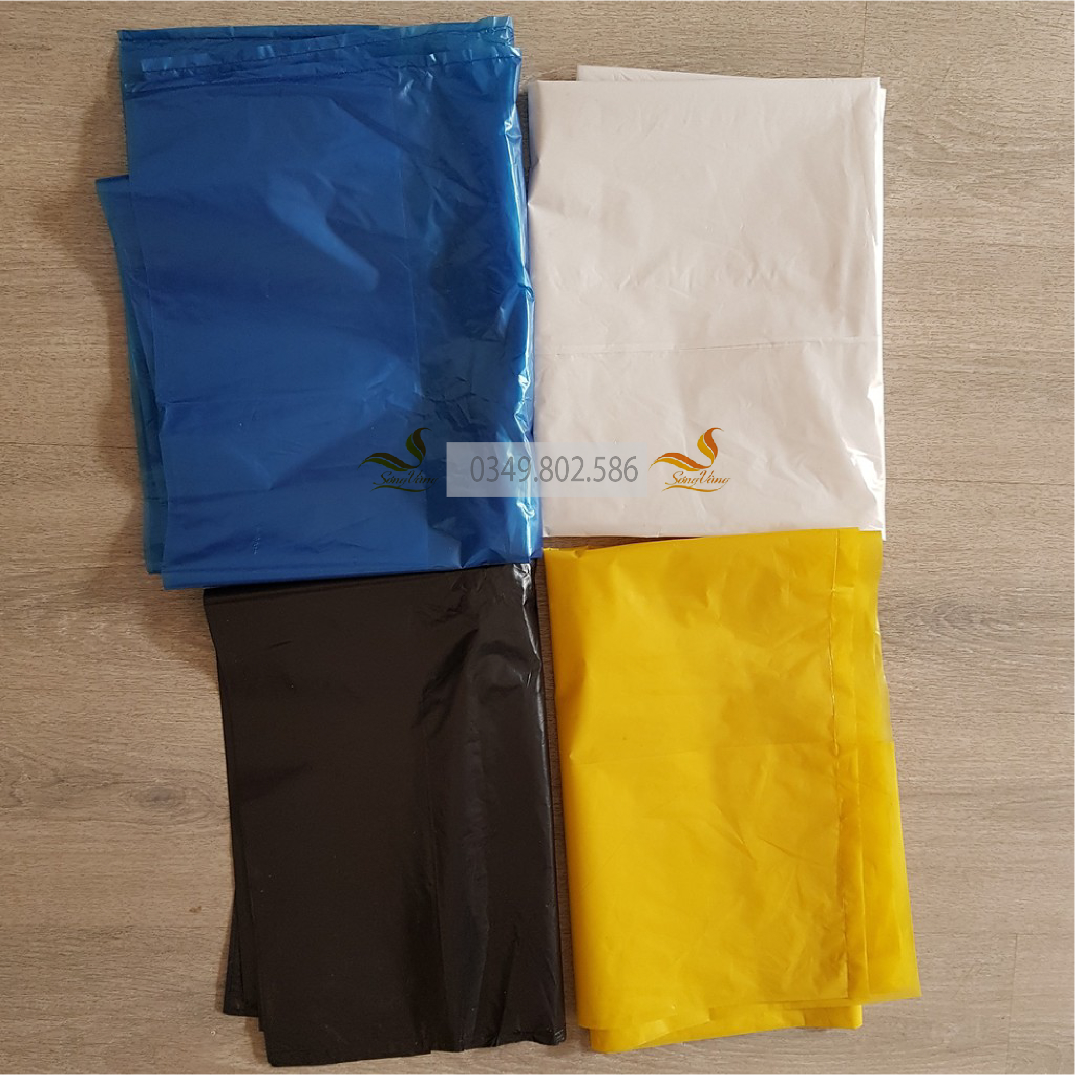 Túi đựng rác y tế màu vàng loại 60 lít không in chữ