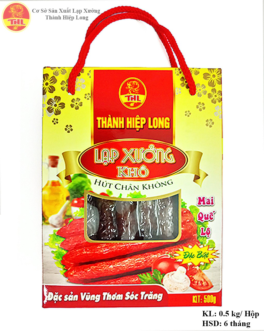 Lạp Xưởng Khô Mai Quế Lộ Sóc Trăng - Thành Hiệp Long - hút chân không hộp 500gr
