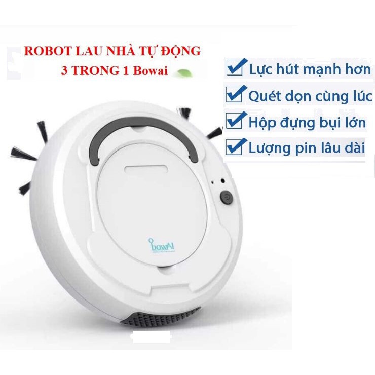 Robot Hút Bụi Lau Nhà Thông Minh Hút sạch Cát Bụi Lông Chó Mèo Tóc rụng Giấy - Chống Rơi - Pin Trâu Lau nhà sạch tinh. Giá giảm đến 50% BẢO HÀNH 6 THÁNG