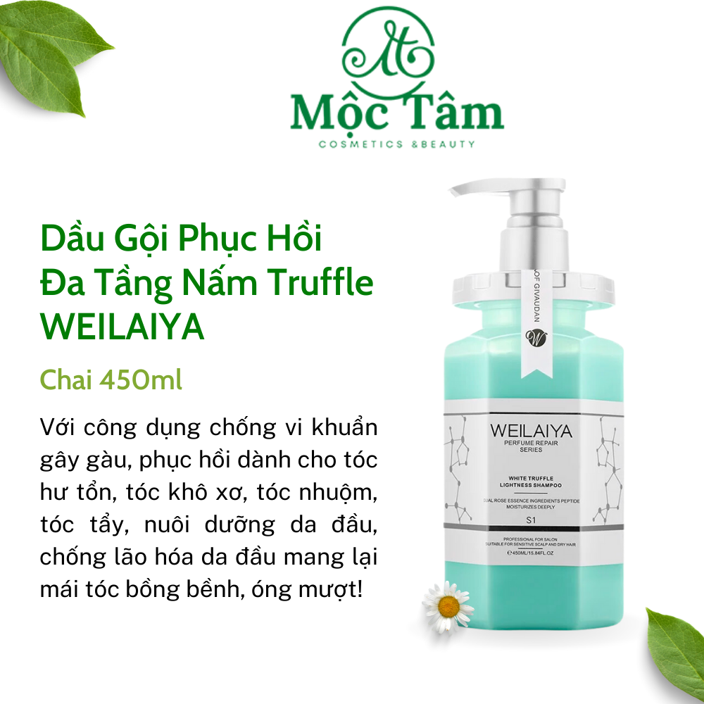 [Hàng Chính Hãng] Dầu Gội Phục Hồi Đa Tầng Nấm Truffle Weilaiya, Phục Hồi Tóc Khô Xơ, Dưỡng Ẩm, Bóng Mượt Tóc 450ml - Mộc Tâm Cosmetics