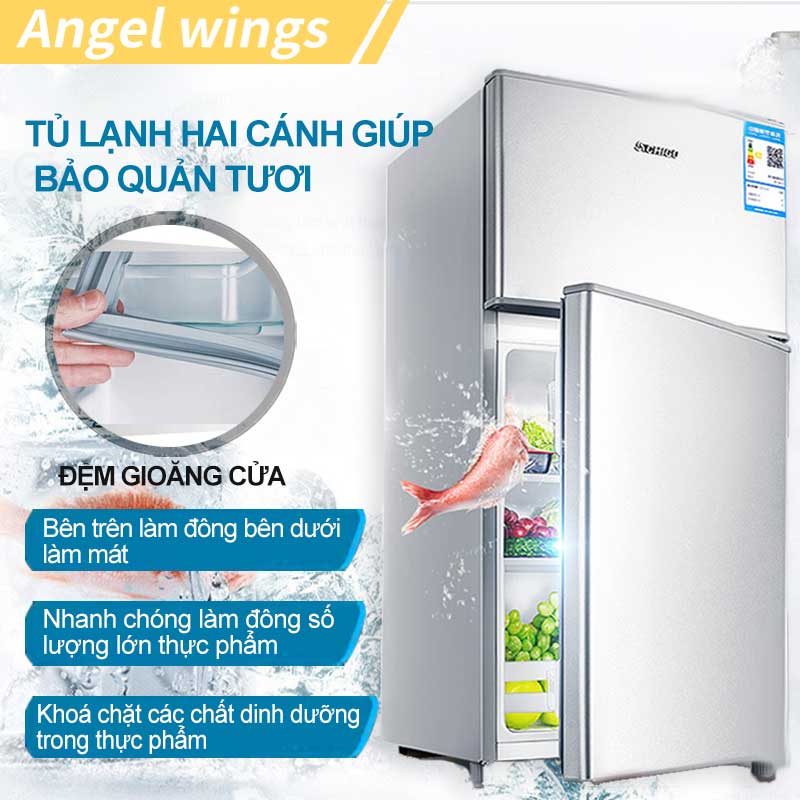 Tủ lạnh 2 ngăn 118 lít thương hiệu làm lạnh nhanh ngăn đá và ngăn lạnh giữ đồ luôn tươi mới,Yên tĩnh với tiếng ồn thấp