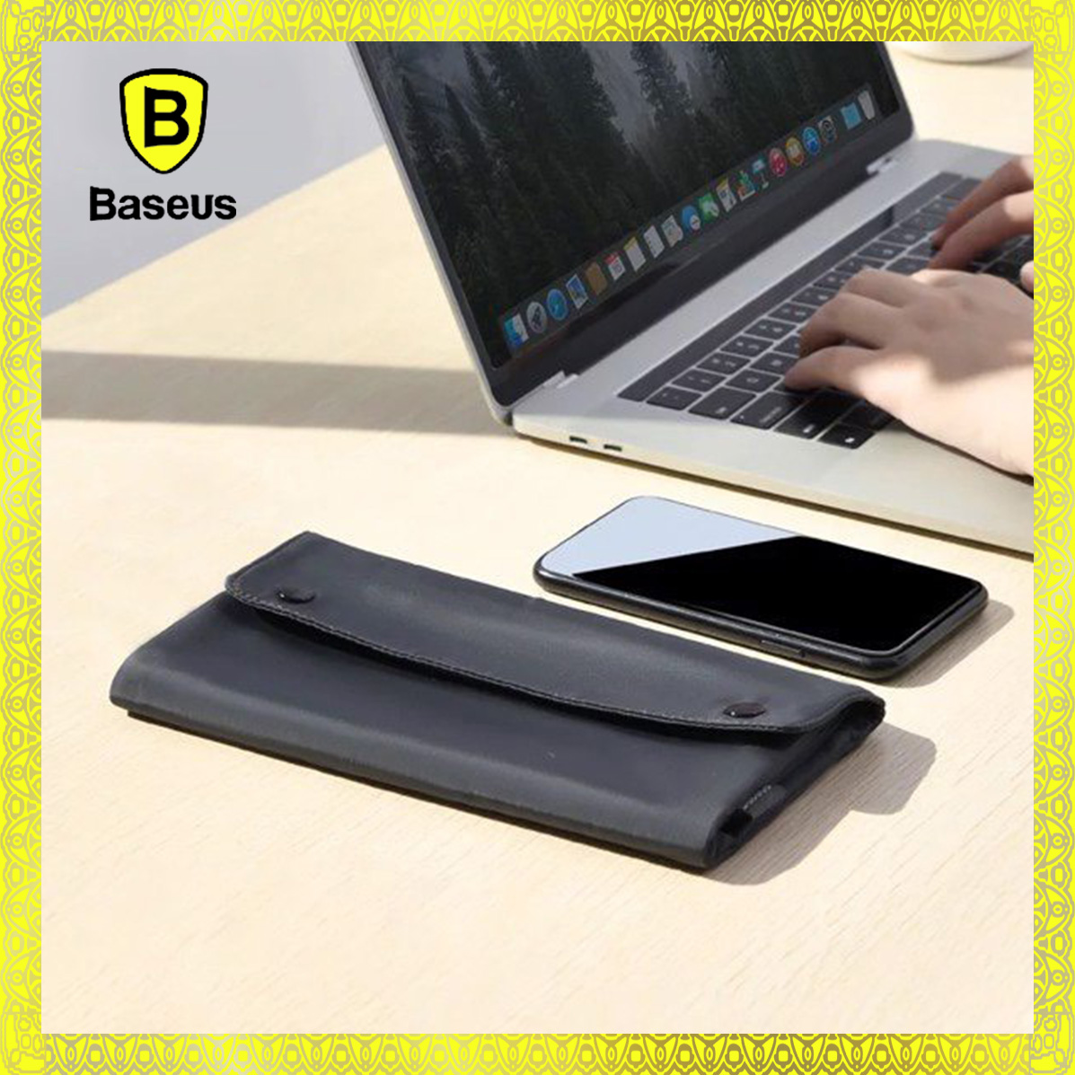 Túi xếp vải dù, chống thấm Baseus Folding Series Laptop Sleeve dùng đựng Macbook/ Tablet/ Smartphone và Phụ kiện