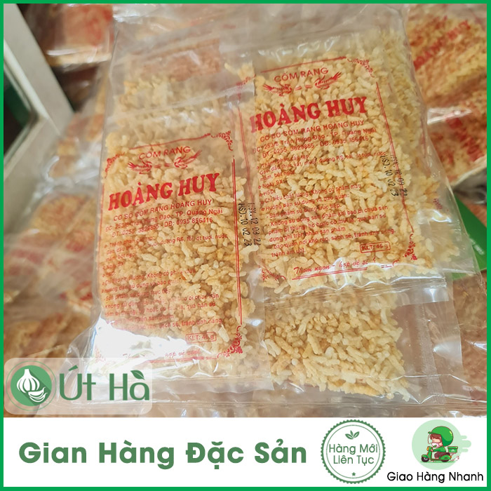 Cốm Rang Hoàng Huy Quảng Ngãi Bịch Lớn Gồm10 Gói Cơm Rang Nhỏ Ngon Giòn Món Ăn Vặt Lý Tưởng - Út Hà Đặc Sản