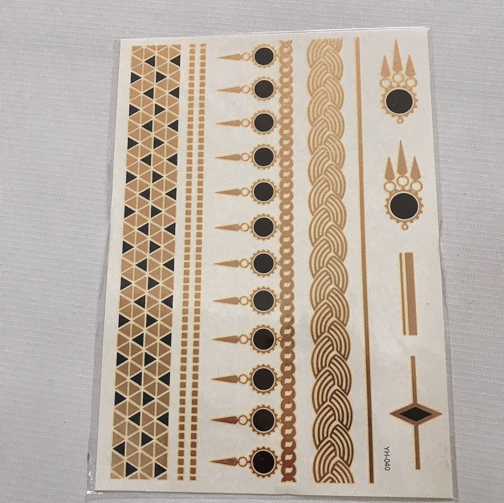 Combo 3 tấm hình xăm dán tattoo ánh kim đẹp 15x21cm