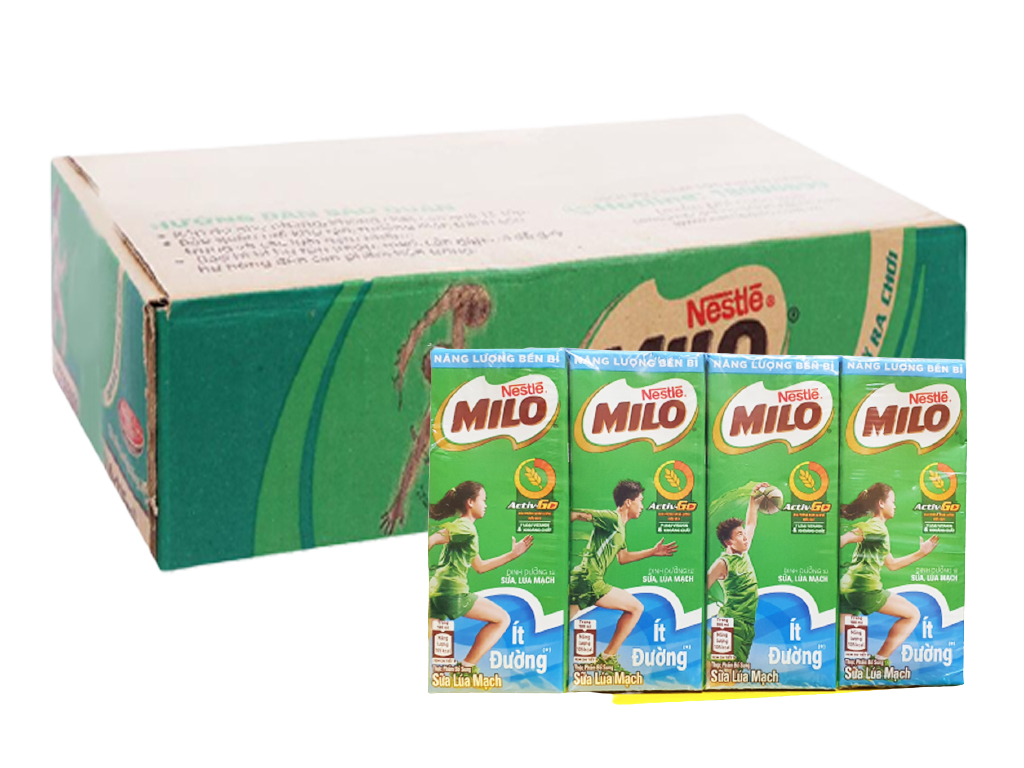 Thùng 48 hộp sữa nestlé milo ít đường