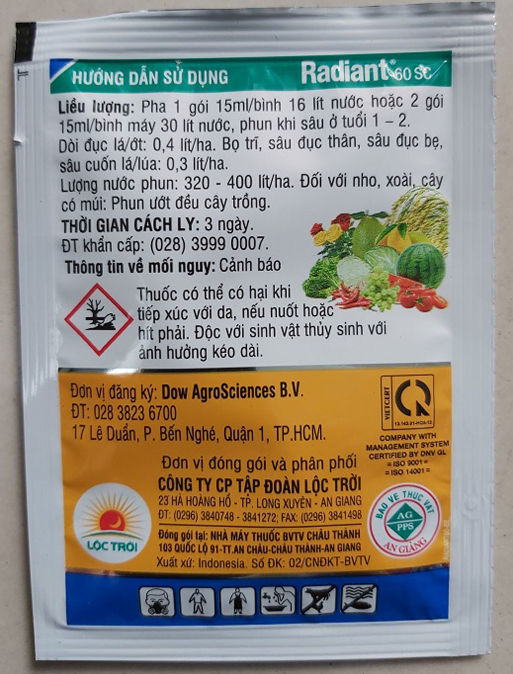 Thuốc trừ sâu sinh học Radiant 60SC 15ml