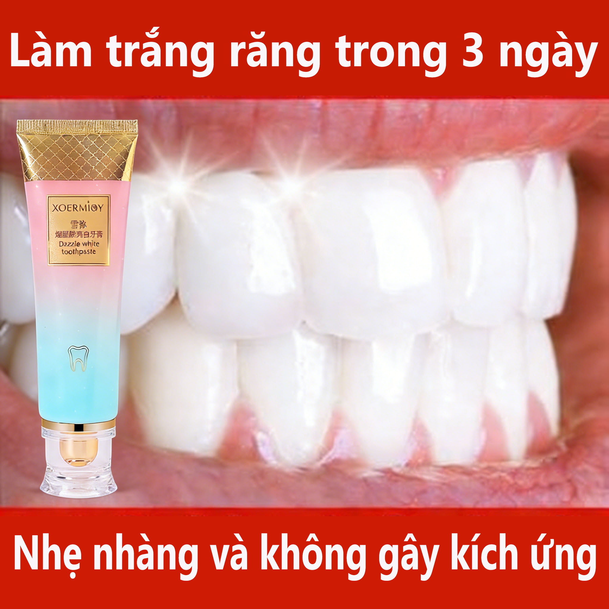 【3 ngày làm trắng】Kem đánh răng làm trắng whitening toothpaste làm trắng răng, loại bỏ mảng bám và làm thơm miệng