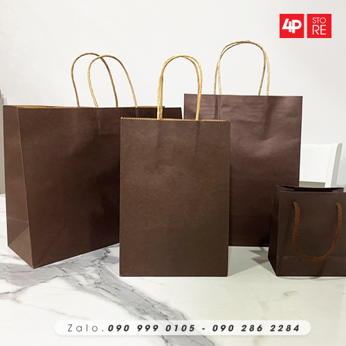 10 túi kraft nâu đậm 120gsm - nhiều size