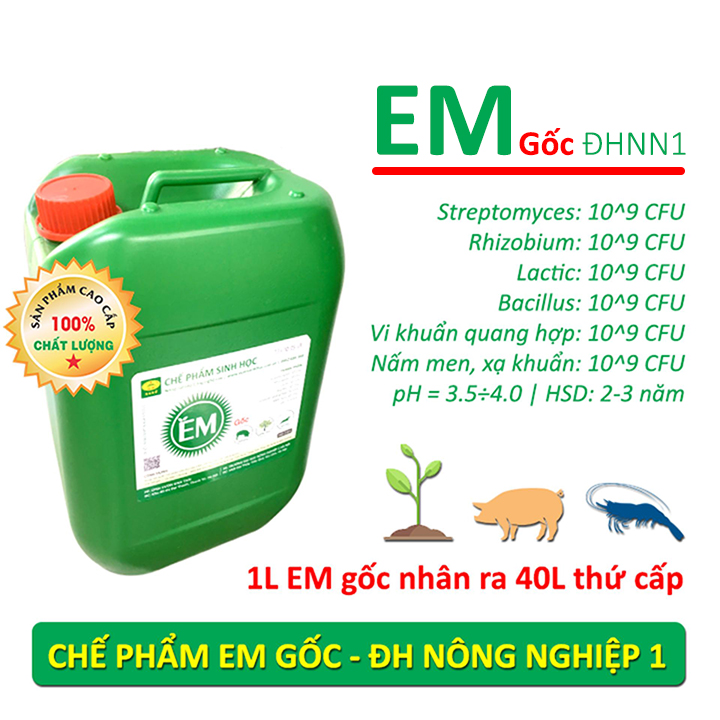 Chế phẩm sinh học EM gốc (EM1) Cho Chăn Nuôi, Trồng Trọt, Thủy Sản và Xử lý Môi Trường Giàu Dinh Dưỡng