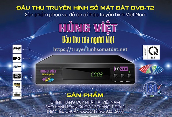 Đầu Thu Truyền Hình Số Mặt Đất Hùng Việt DVB-T2 TS-123