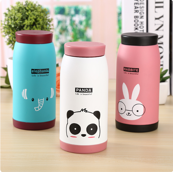 BÌNH NƯỚC GIỮ NHIỆT INOX 02 LỚP LIFE IS BEAUTIFUL 360ML (Hình gấu trúc/ Thỏ / Voi/ Sư tử....) [ Bình đựng nước # bình giữ nhiệt # bình nước học sinh # bình nước Kute ]
