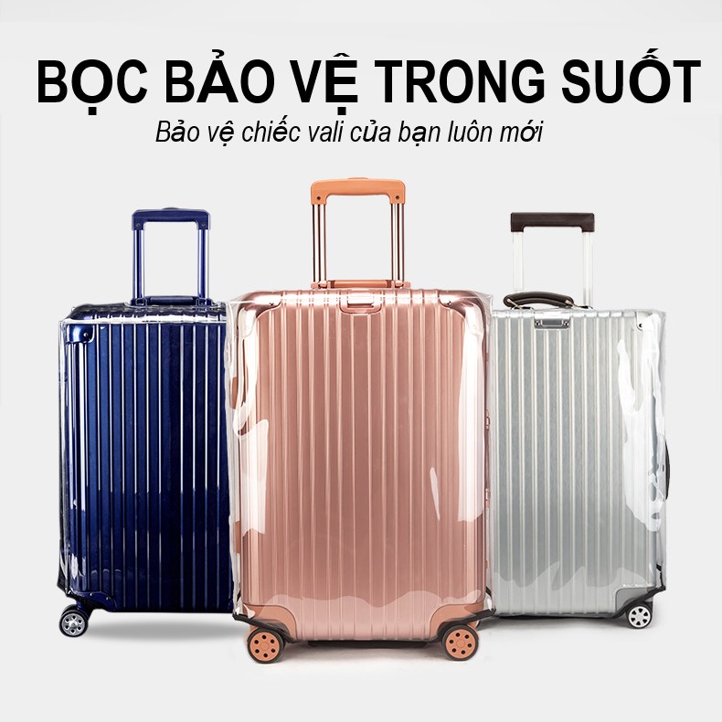 BỌC BẢO VỆ VALI NHỰA PVC TRONG SUỐT SIZE 20/24/28/32 INCH