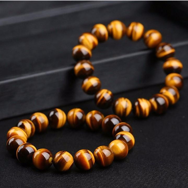 Vòng đeo tay, lắc tay đá phong thủy mắt hổ hút tài lộc công danh ( Đủ size )10 li