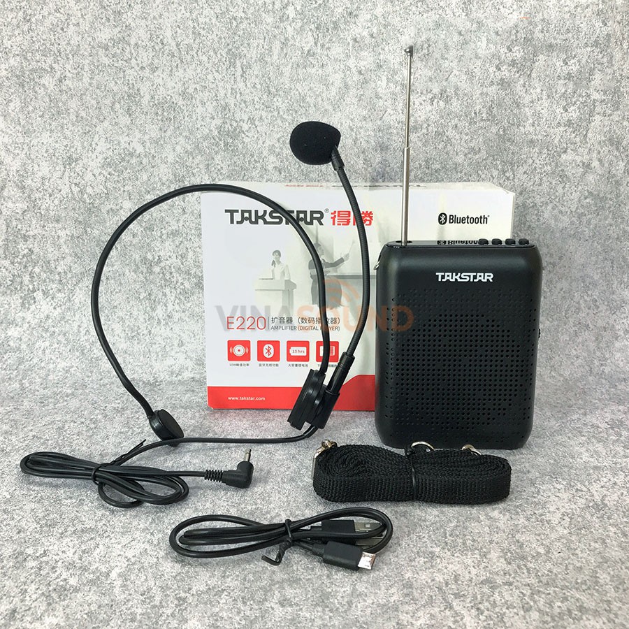 Máy trợ giảng takstar e220 có dây , bluetooth,chính hãng, bảo hành 12 tháng