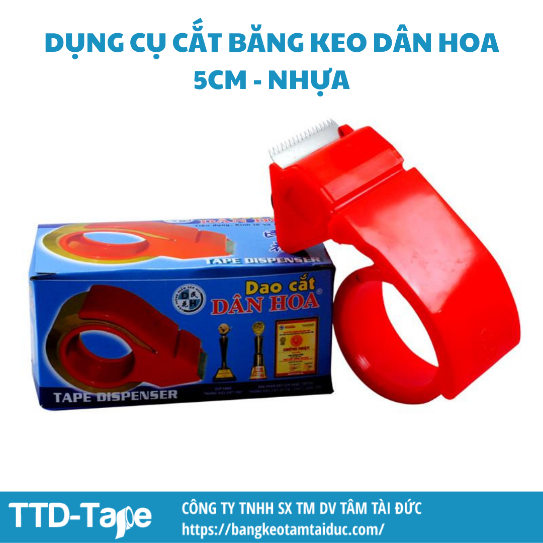 Dụng cụ cắt băng keo bằng nhựa 5 cm Dân Hoa