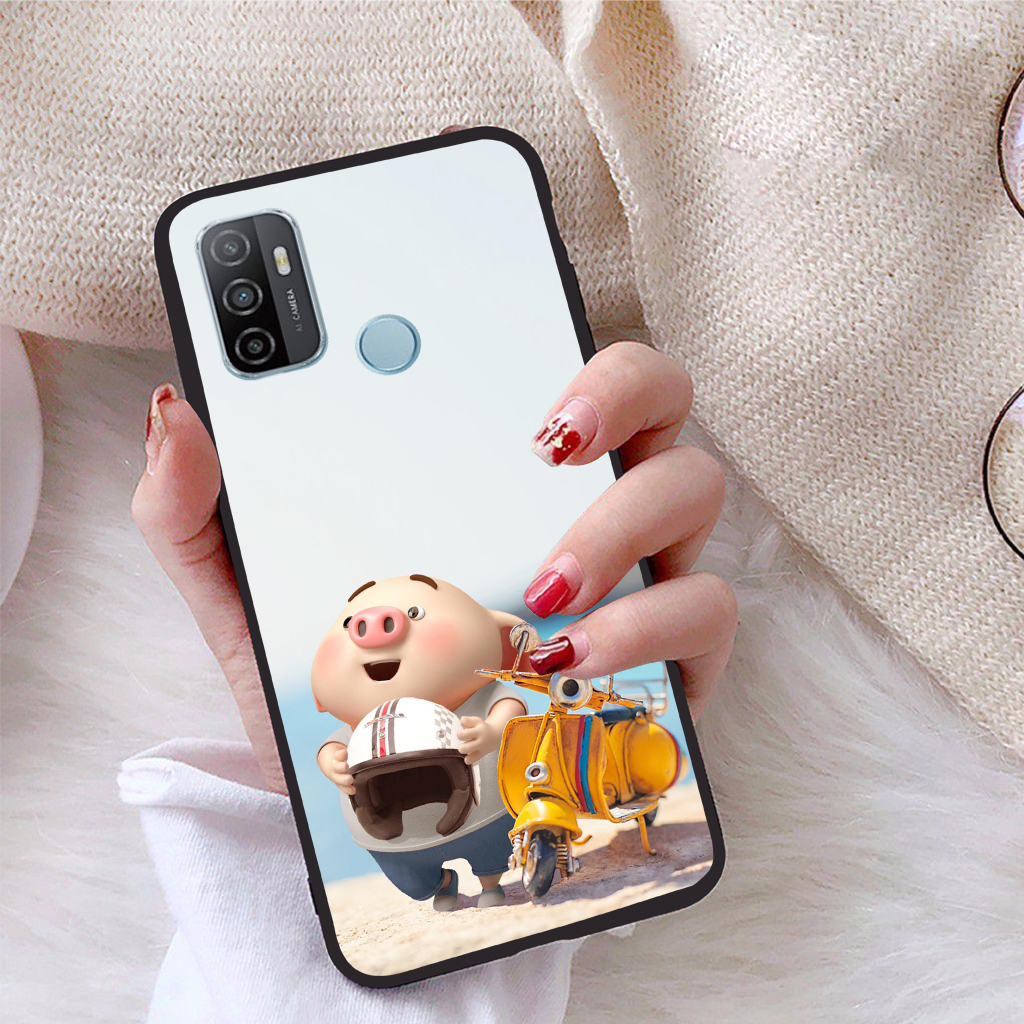 [HCM]Ốp lưng Oppo A53 viền dẻo TPU BST Pig Cute