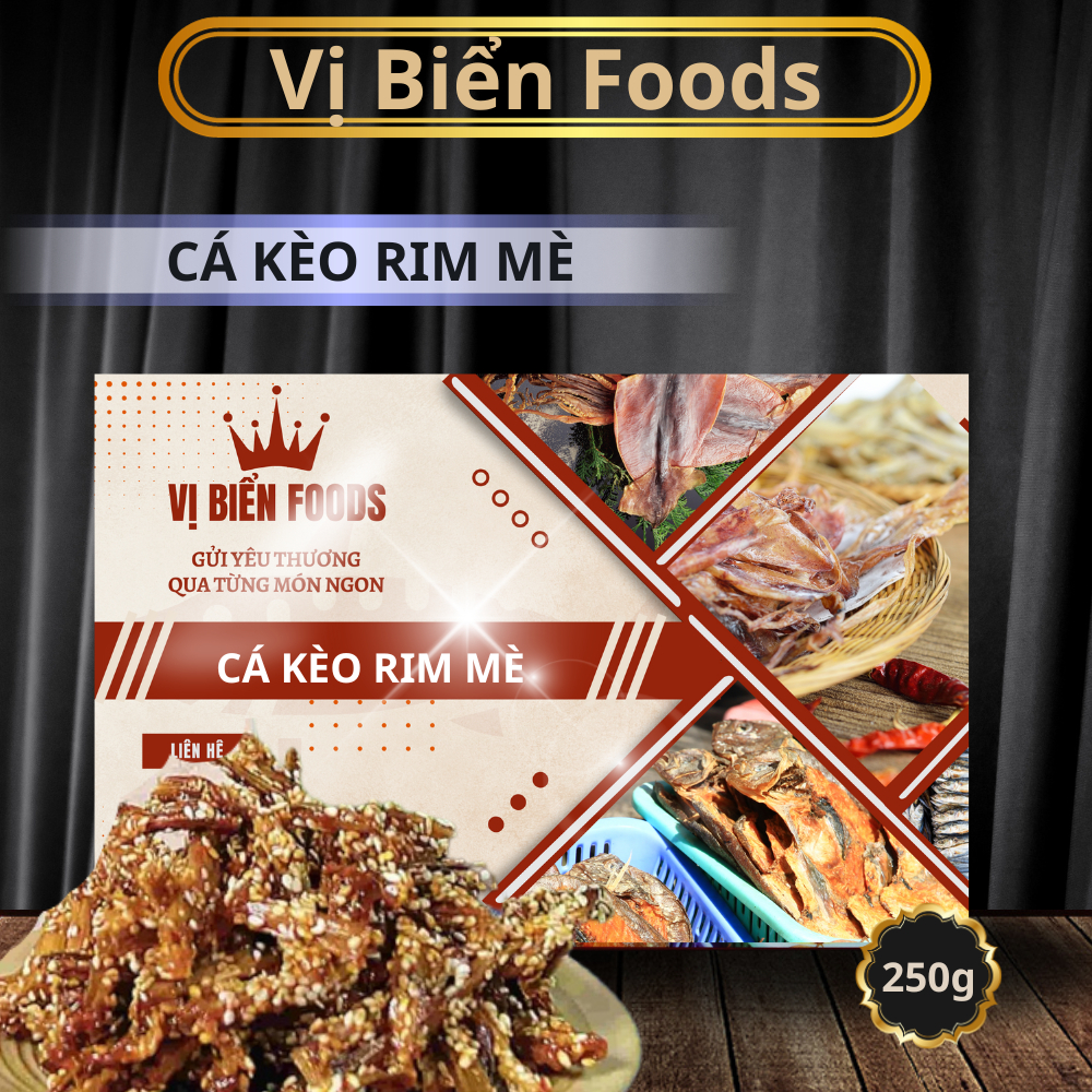 Cá kèo rim me, khô cá kèo tẩm gia vị Vị Biển 250gr Hút Chân Không quà tặng Xuất Ngoại, khô cá kèo biển, cá kèo khô tẩm vị, cá kèo ăn liền