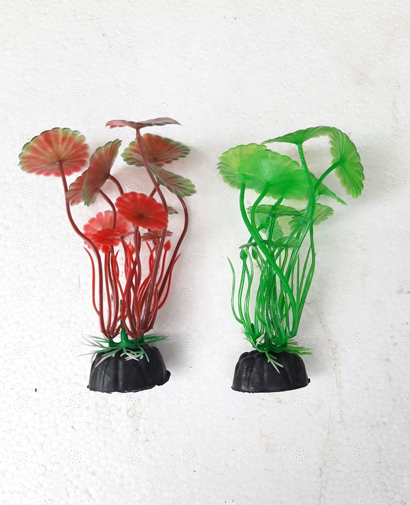 Phụ kiện trang trí bể cá: cây nhựa mini