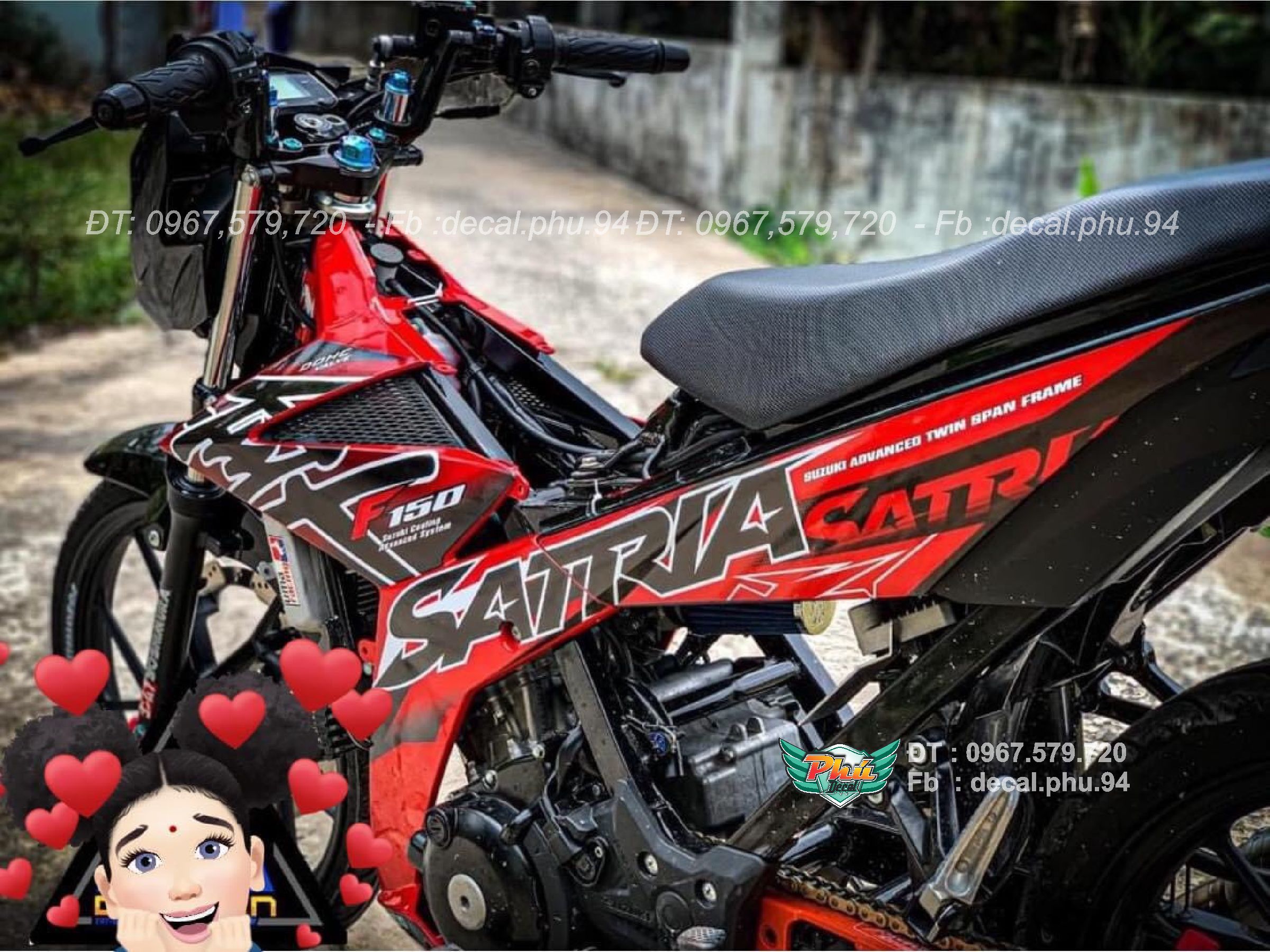 Tem rời Satria đỏ đen Hayabusa (Y)