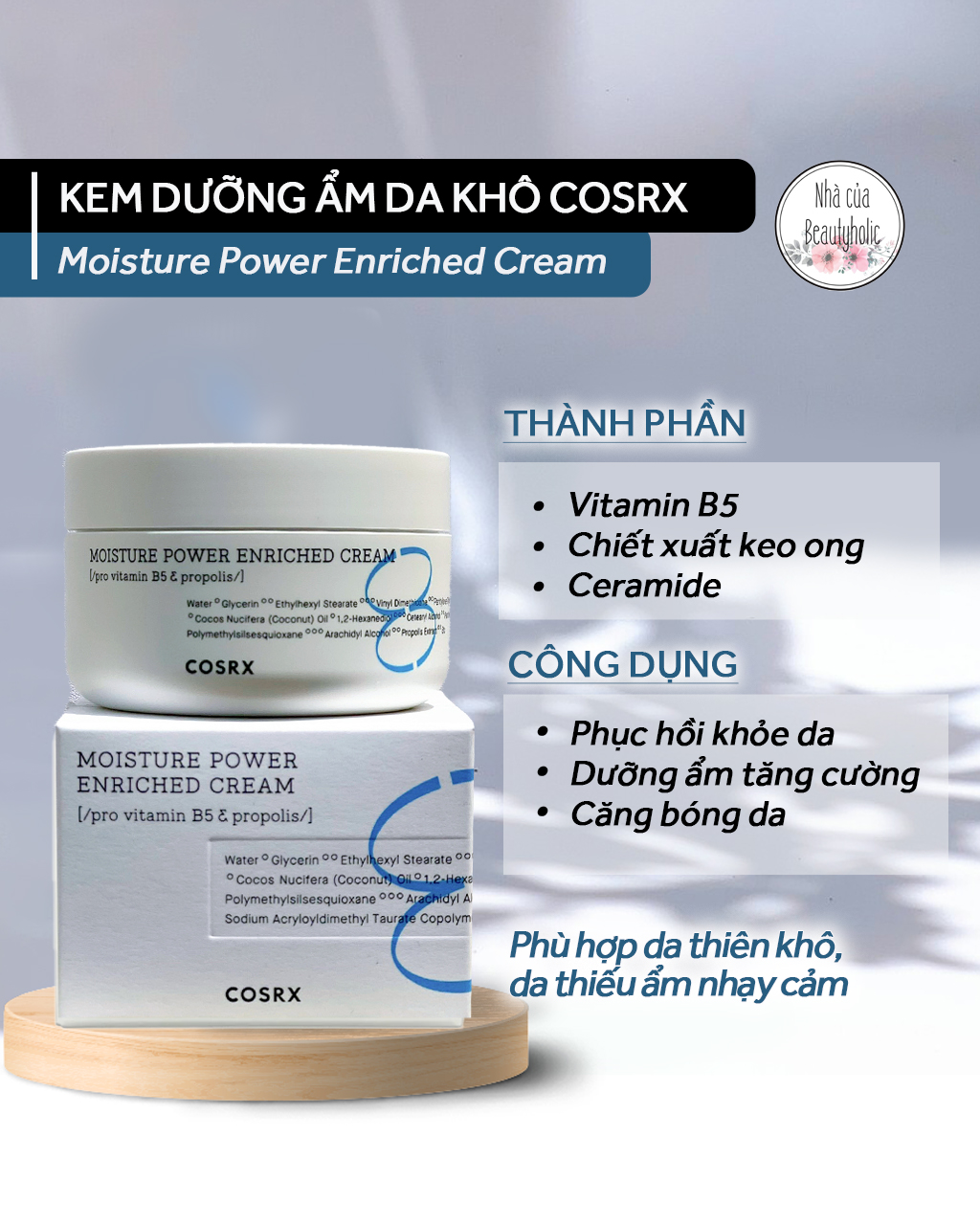 Kem dưỡng cấp ẩm cosrx cosrx moisture power enriched cream