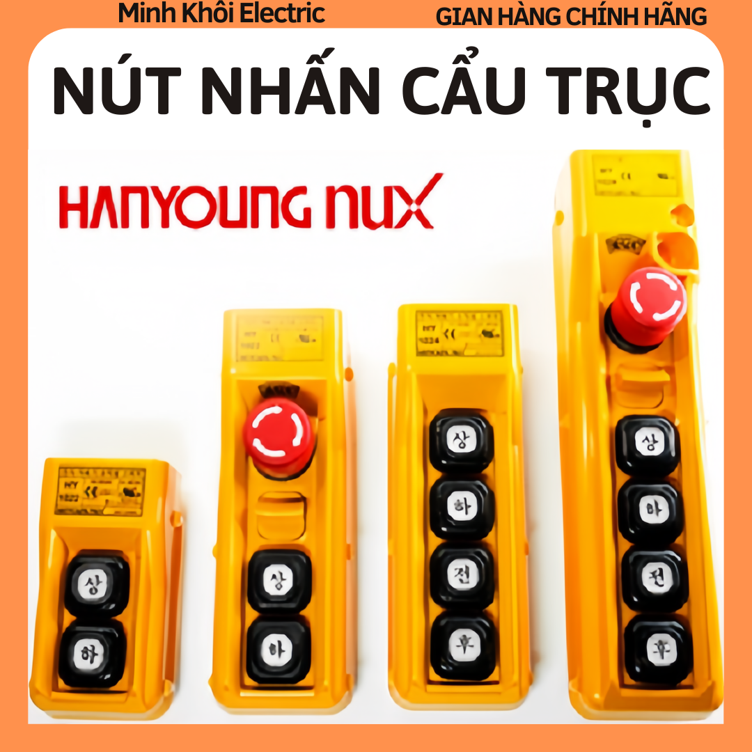 Nút bấm điều khiển cẩu trục Hanyoung,tay bấm điều khiển pa lăng,công tắc điều khiển cẩu trục,tay điều khiển pa lăng điện,nút nhấn cẩu trục hàn quốc, pendant control station hanyoung, hộp nút nhấn điều khiển nâng hạ, nút bấm cầu trục