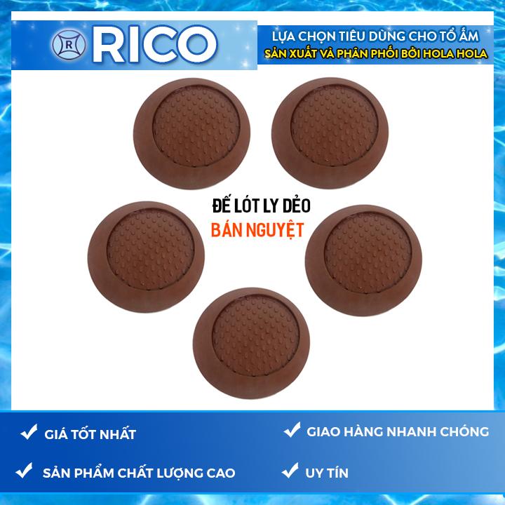 Bộ 10 miếng đế lót ly nhựa tròn Rico