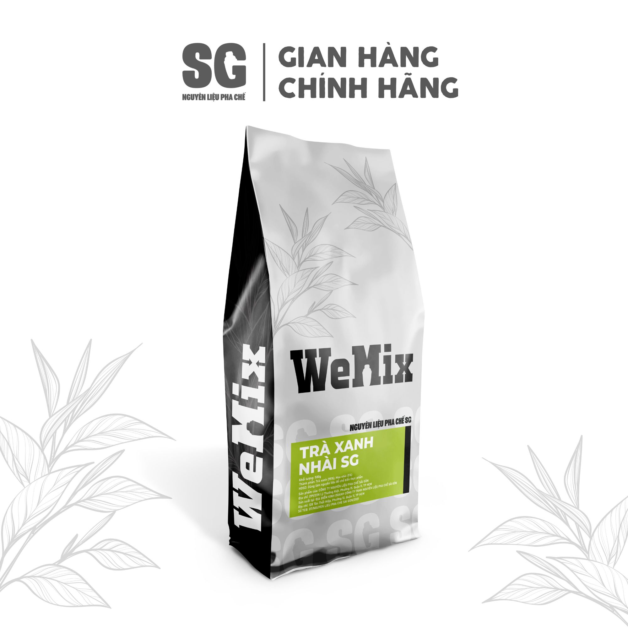 Trà xanh nhài wemix | túi 500g | pha lục trà sữa, lục trà trái cây thơm ngon chuẩn vị | nguyên liệu pha chế sg