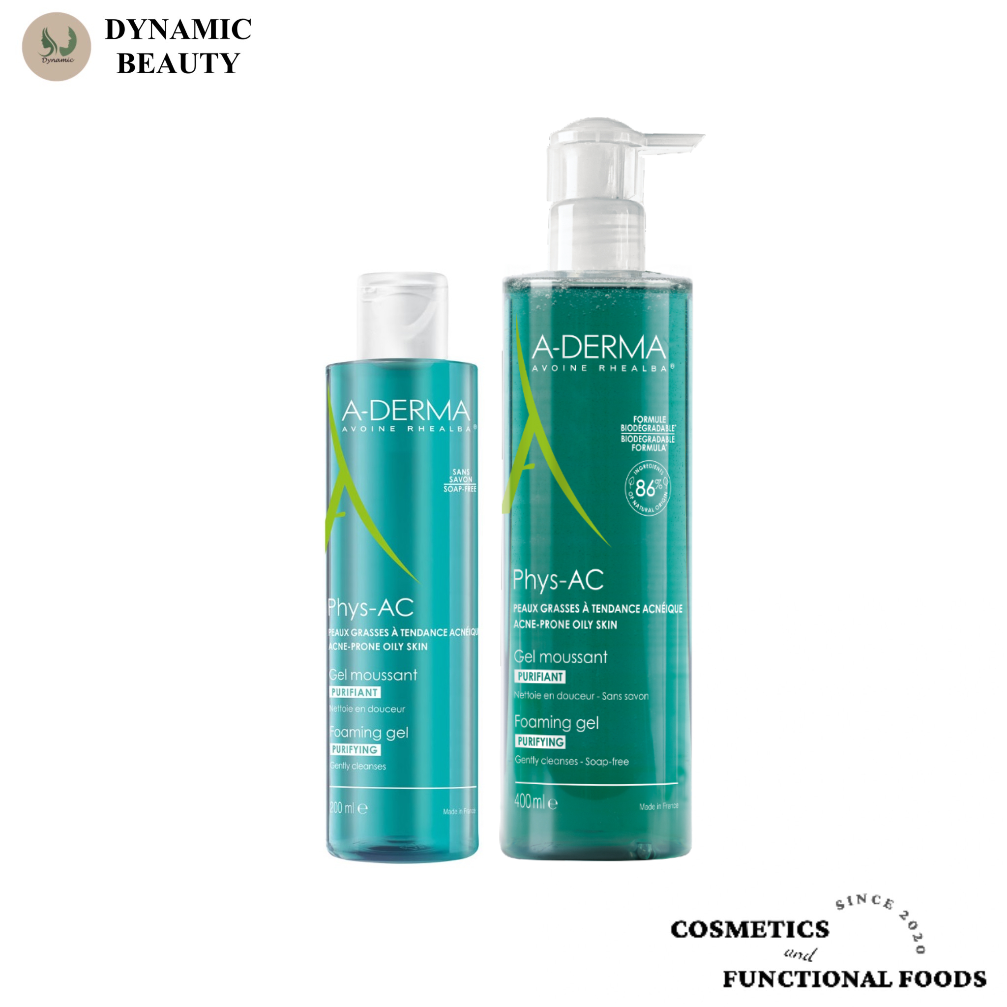 Aderma sữa rửa mặt A-Derma gel moussant purifiant phys-ac 200ml - 400ml