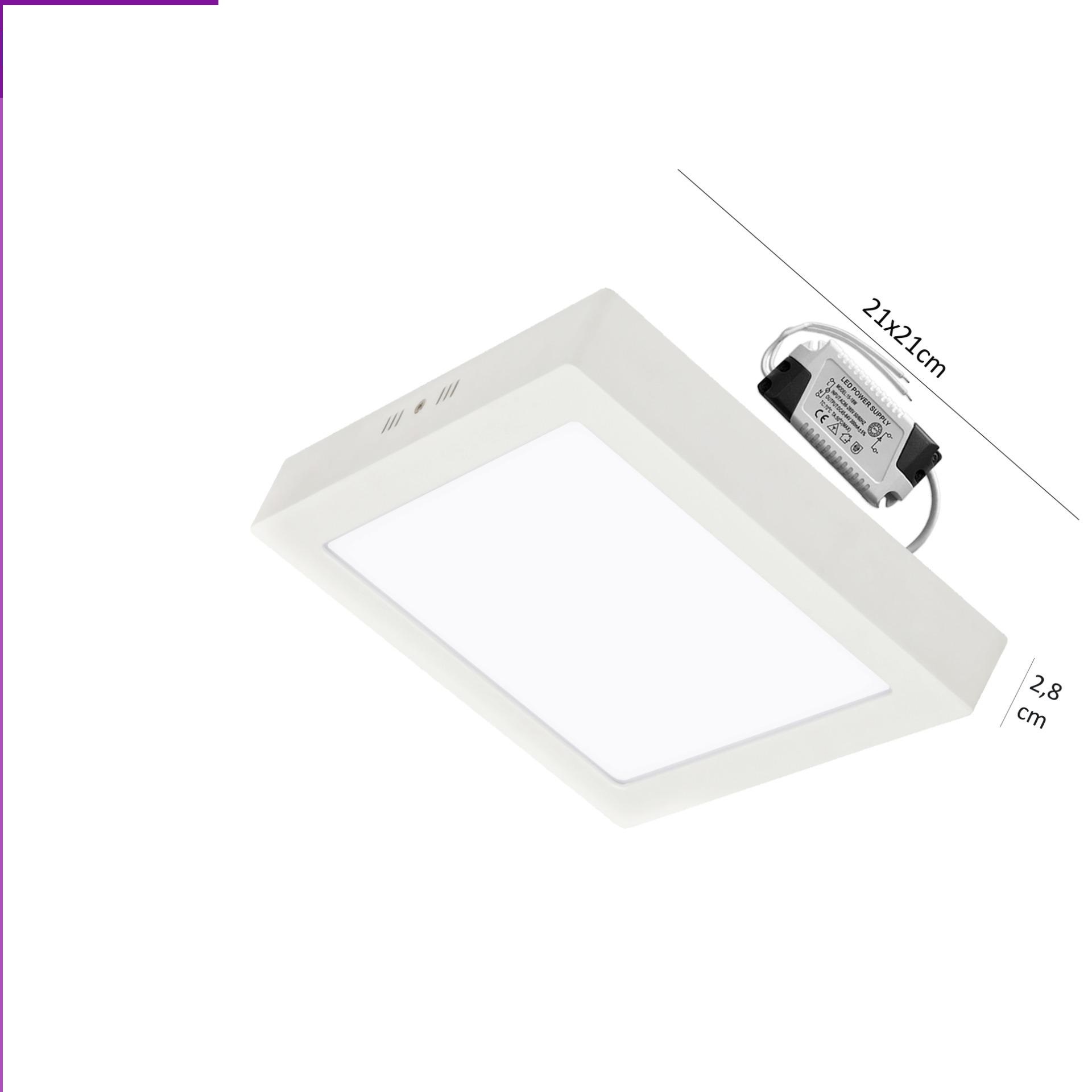 Đèn led nổi ốp trần 18w vuông ánh sáng trắng-Bảo hành 12 tháng