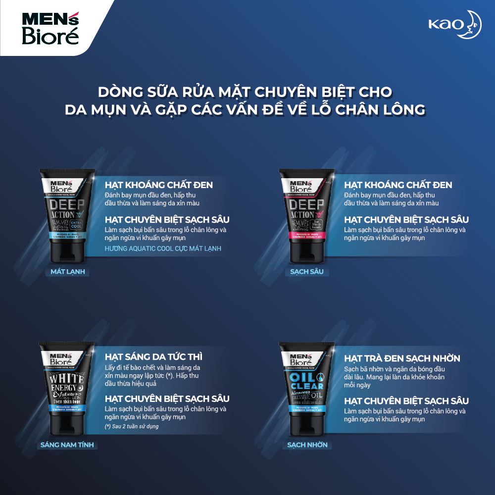 [HCM]Sữa Rửa Mặt Biore Men 100g