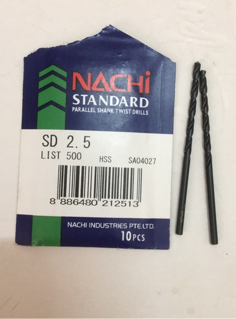 Mũi khoan nachi 2.0mm đến2.9mm 1 mũi
