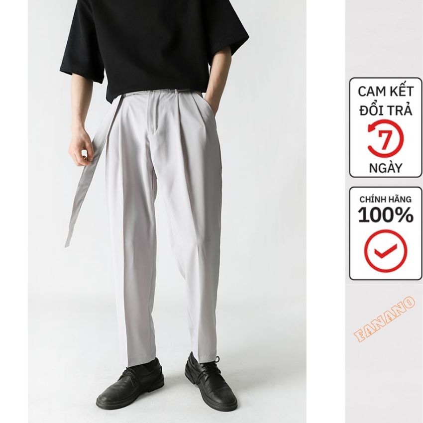 Quần baggy nam ống suông form rộng đai vải hàn cao cấp FANANO QD003
