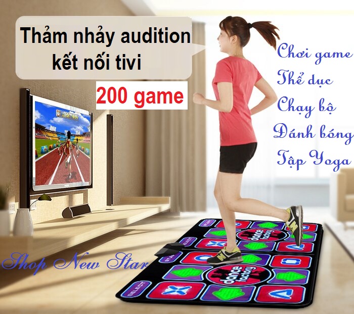 [Sẵn 200 game] Thảm nhảy audition chơi game tại nhà thông minh, thảm tập nhảy, thảm chơi game nhảy không dây, kết nối máy tính TV kèm tay cầm điều khiển từ xa.