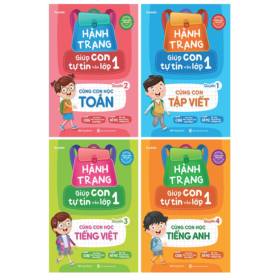 Sách Combo 4 cuốn Hành trang giúp con tự tin vào lớp 1 - Megabook