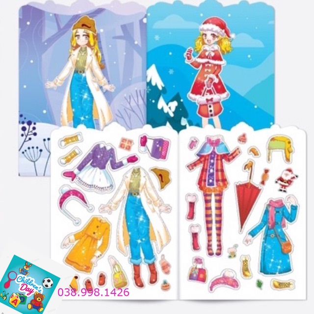 Sticker dán hình công chúa 16 trang + 6 tờ sticker