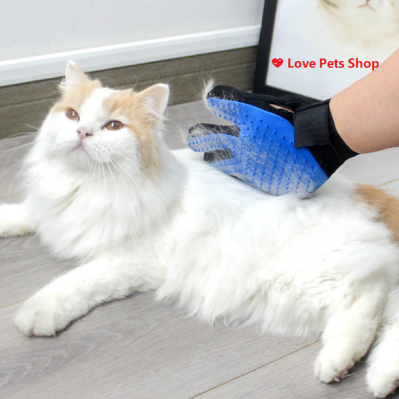 Găng tay tắm Chó Mèo, chải lông và lấy lông rụng hiệu quả - Love Pets Shop