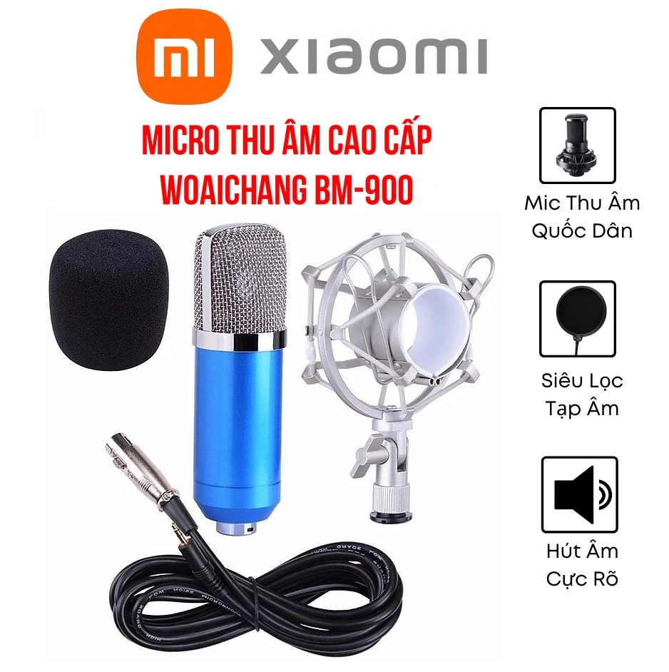 Xiaomi Công Nghệ Mới Micro Thu Âm Chuyên Nghiệp Micro Thu Âm Woaichang BM-900, mic thu âm livestream, hát karaoko, bán hàng online cao cấp cực hay, chế độ lọc âm tốt, kèm với đó là giải tần rộng đem đến chất lượng âm thanh tuyệt vời đến từng hiệu ứng
