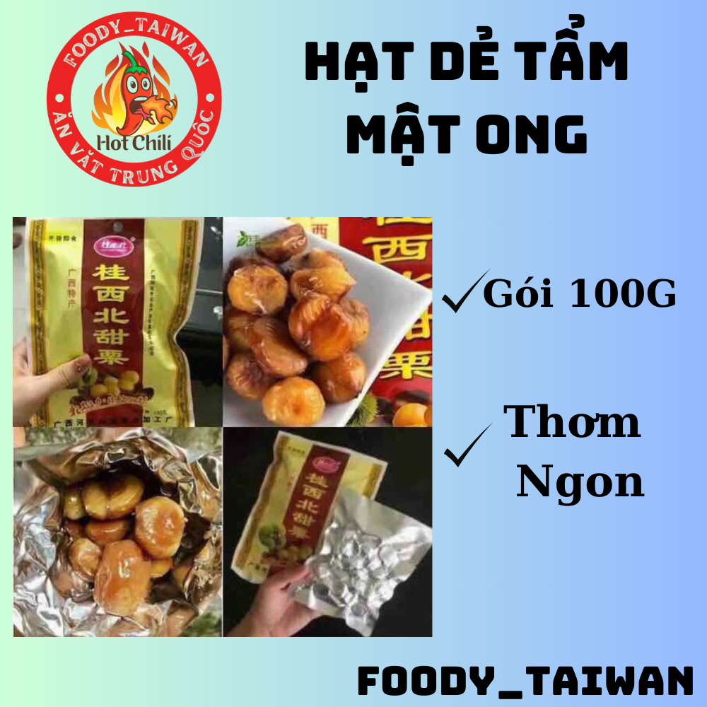 Hạt dẻ tầm mật ong - hạt dẻ trung quốc ăn liền - hạt dẻ trùng khánh - gói to 100g - taiwan foods