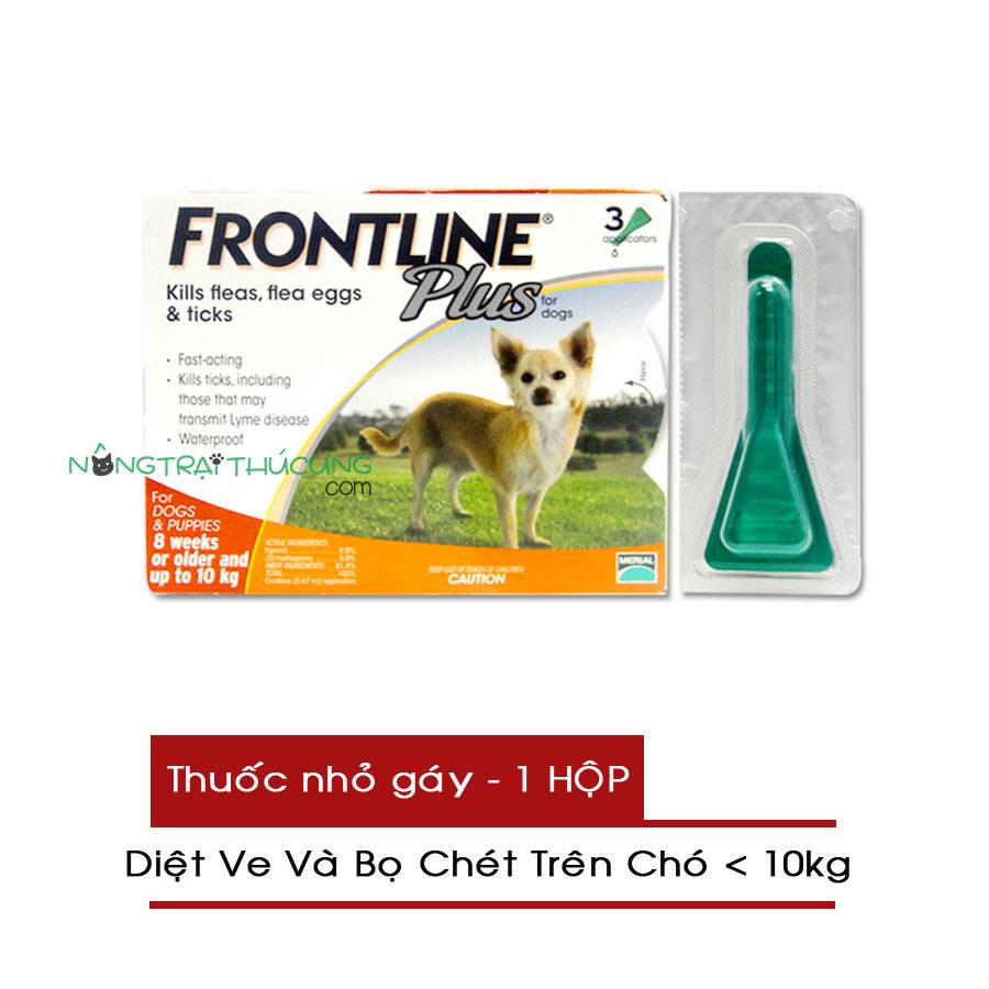 Thuốc Nhỏ Gáy Trị Ve và Bọ Chét Trên Chó < 10kg - FRONTLINE PLUS DOG - 1 Hộp (3 tuýp) - Nông Trại Thú Cưng