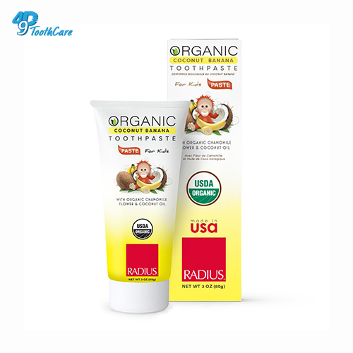 [HCM]Kem Đánh Răng Hữu Cơ Trẻ Em Vị Chuối Dừa Radius - Organic Coconut Banana Toothpaste