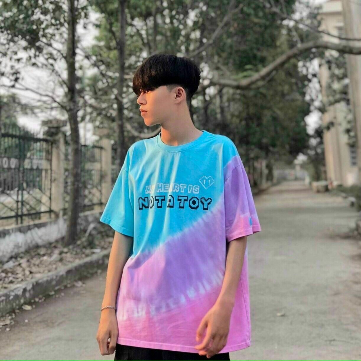 ÁO THUN PHÔNG RỘNG NAM NỮ LOANG MÀU XANH TÍM HỒNG 3D SIÊU HOT TREND PINK SHOP