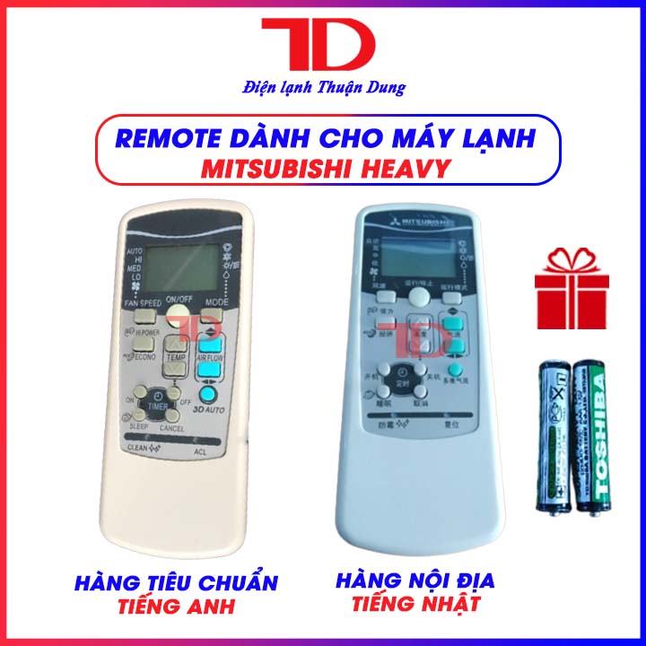Remote điều khiển điều hoà dành cho máy lạnh Mitsubishi Heavy 3D - Điện Lạnh Thuận Dung
