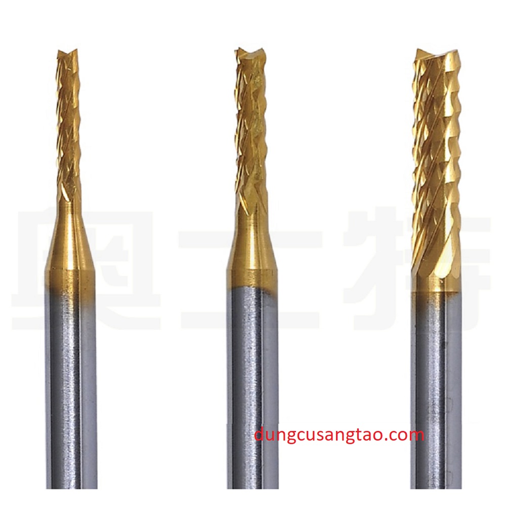 Mũi phay quả dứa aoshi/ dao phay hợp kim 0.6mm-3mm / mũi phay mạch in, khoan pcb, smt, cnc, khuôn mẫu, nhựa, đồng