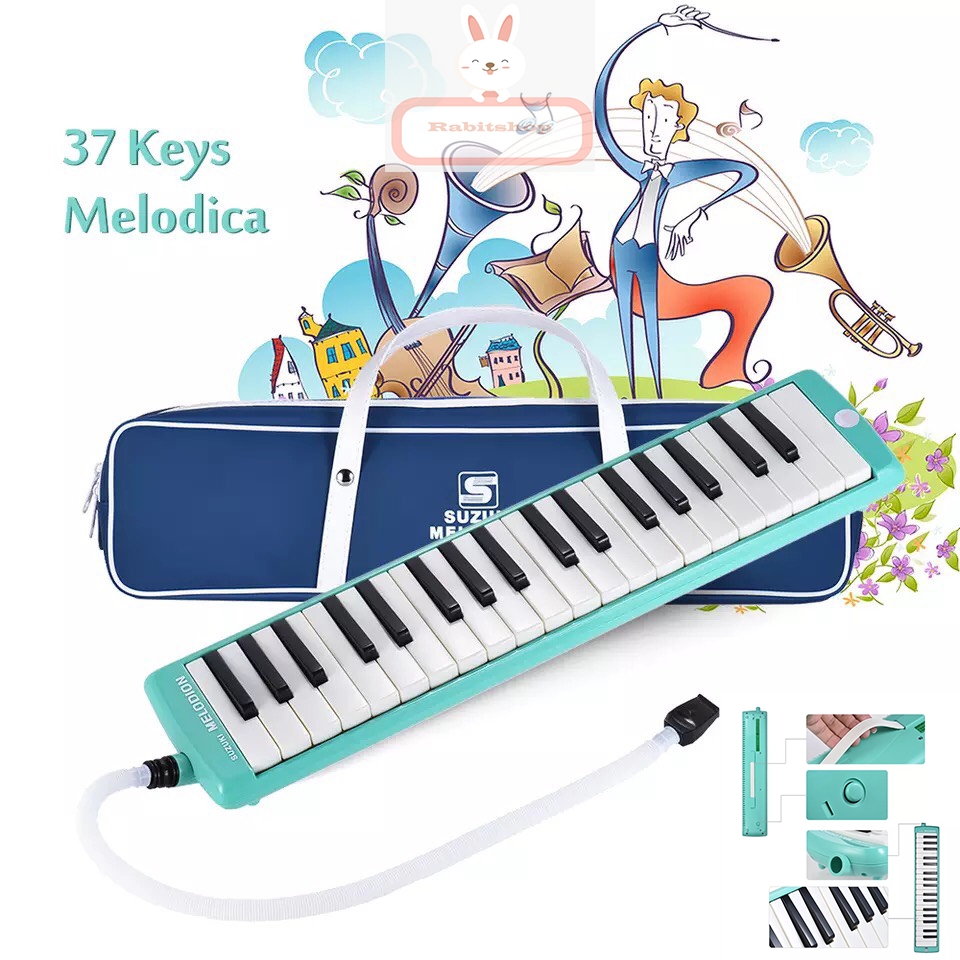 Kèn melodica suzuki 37 phím mx-37d cho trẻ em và người lớn tặng kèm túi da