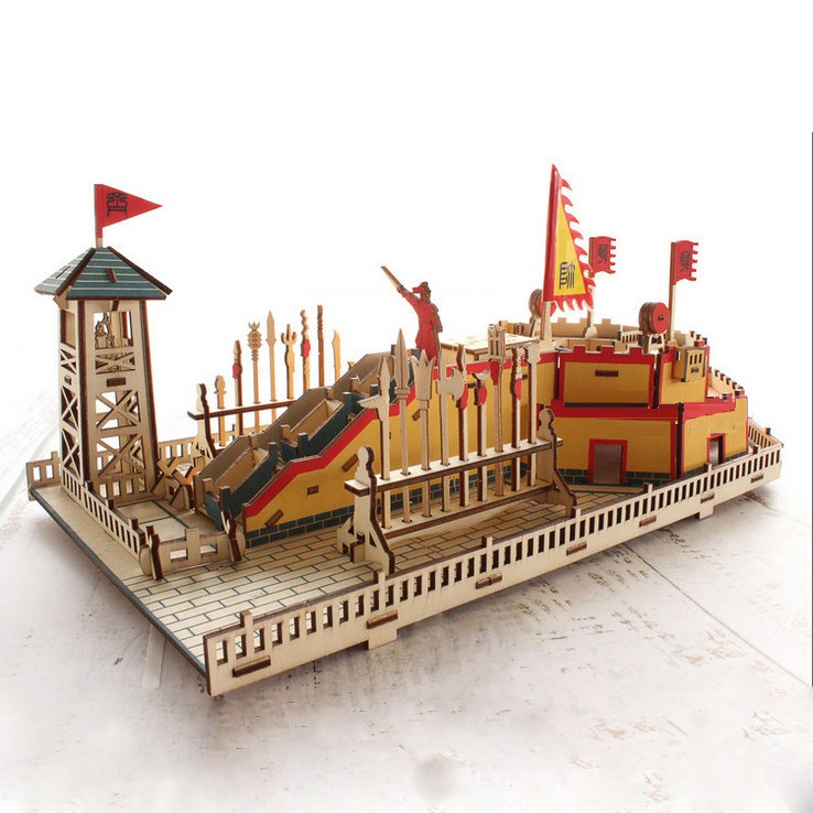 Mô hình lắp ráp 3D bằng gỗ - mô hình Military Command Post- cắt laser