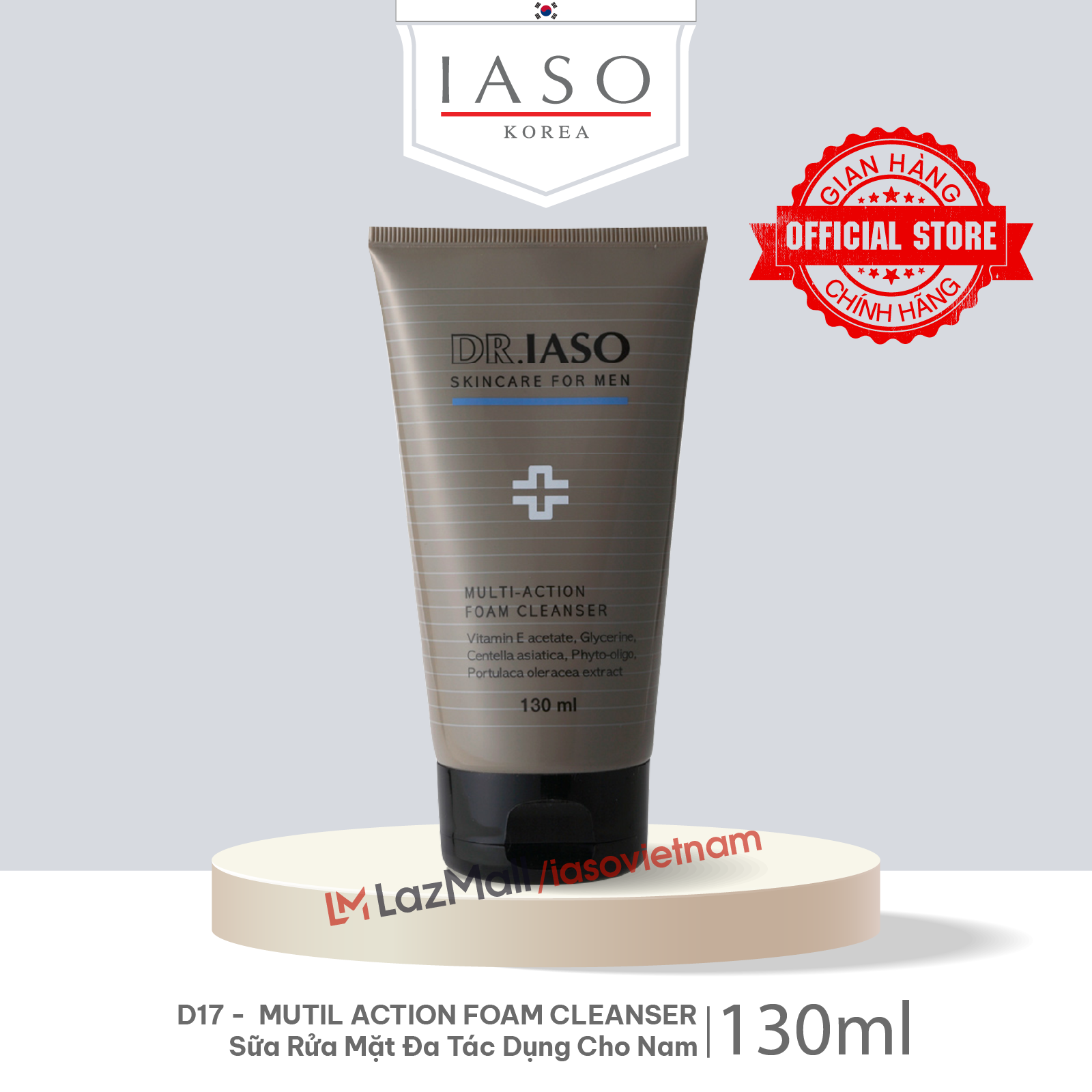 D17 sữa rửa mặt đa tác dụng cho nam - multi action foam cleanser 130ml - dr iaso