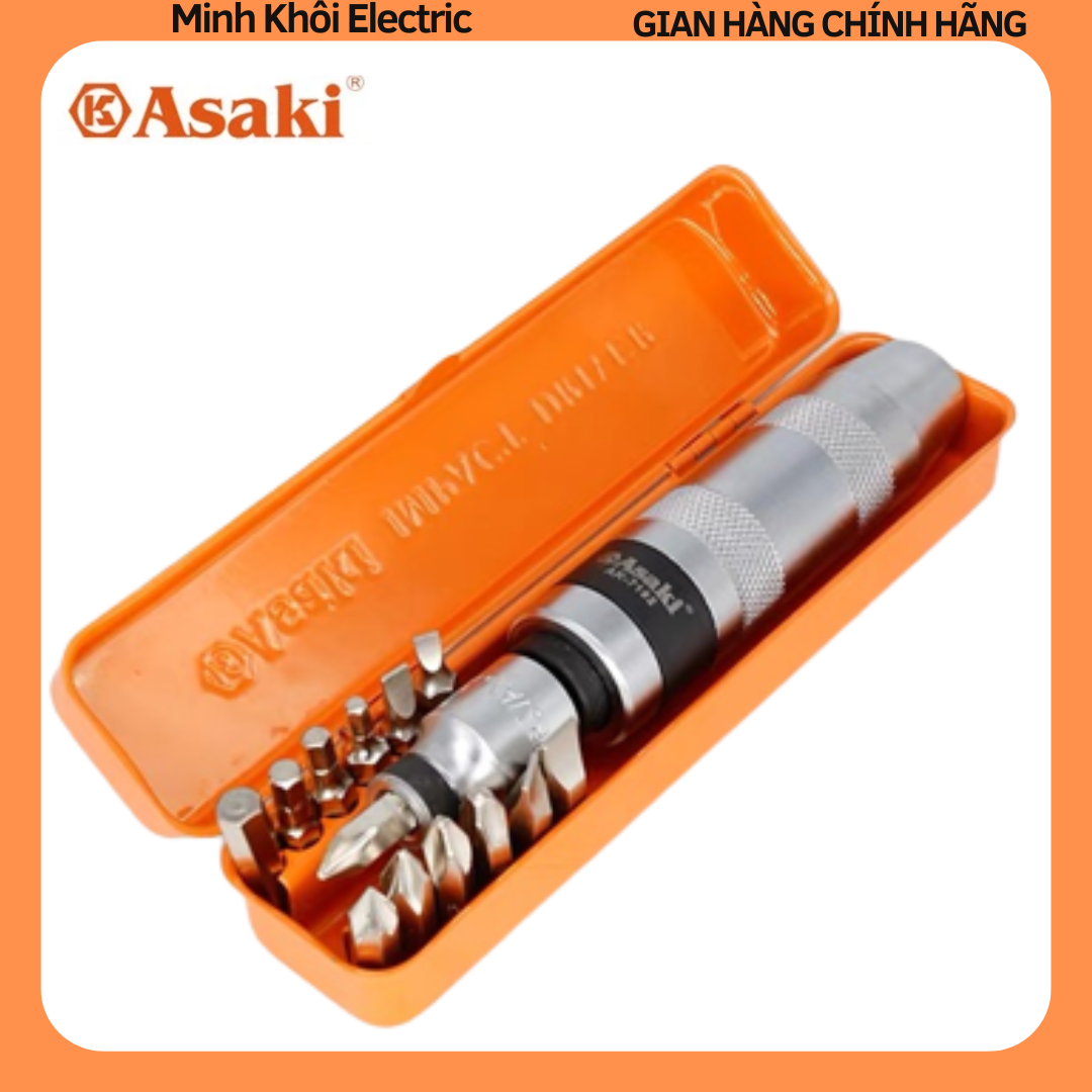 Bộ tô vít đóng Asaki AK-7192 13 chi tiết,bộ vít đóng tự động Asaki 13 mũi,bộ tua vít đóng Asaki AK-7192,hộp tuốc nơ vit Asaki AK-7192,,bộ tuốc nơ vít đóng,tô vít asaki,tua vít asaki, tuốc nơ vít asaki