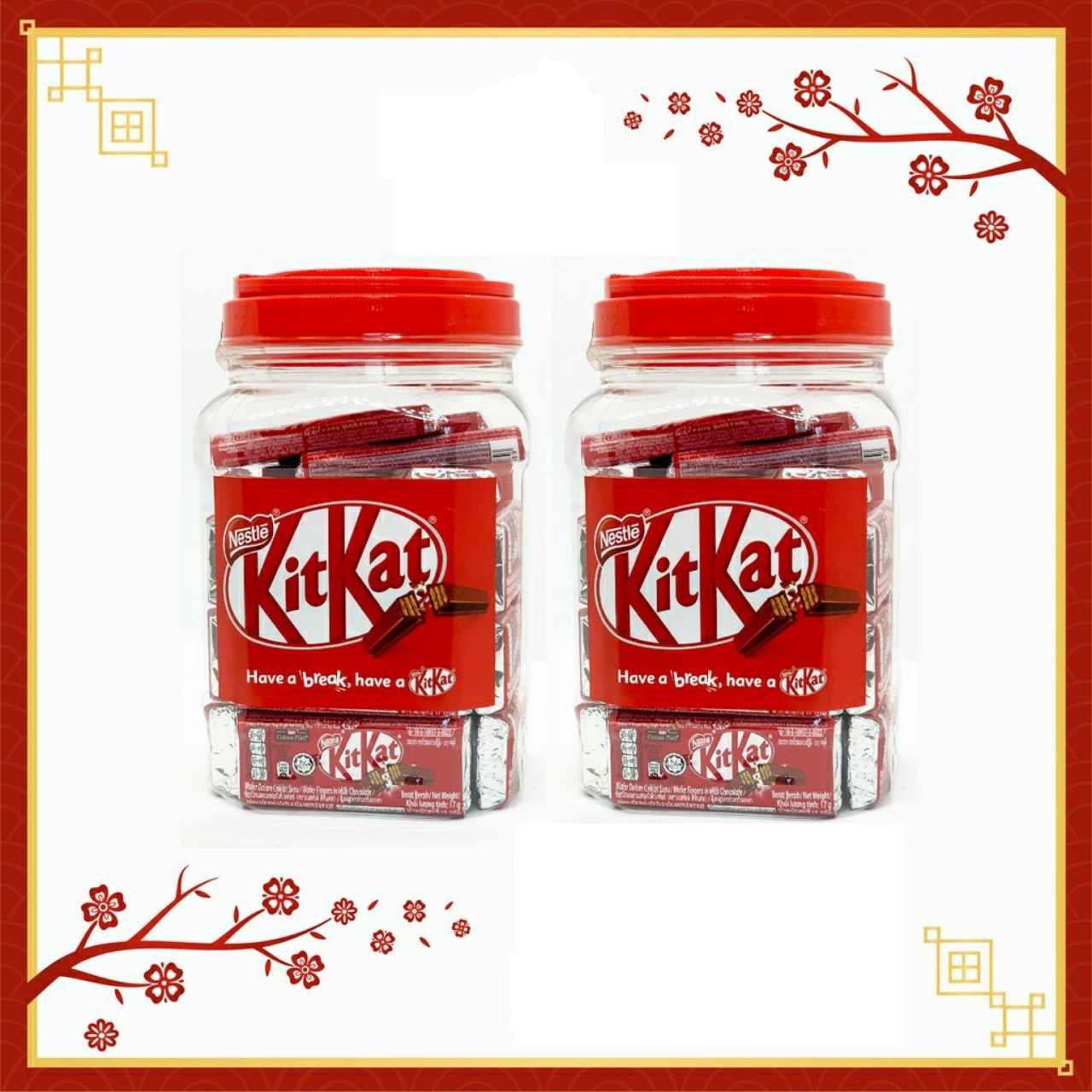 Kitkat hũ 2f 600g 24 gói-hũ 24 gói kitkat 2f-kitkat hũ nhựa 24 thanh